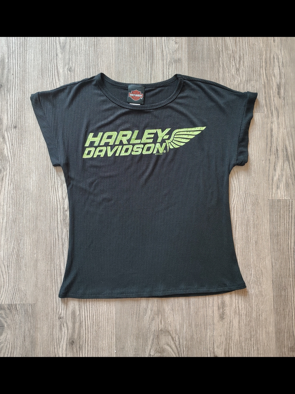 Harley-Davidson Black Tee with Neon Green Logo